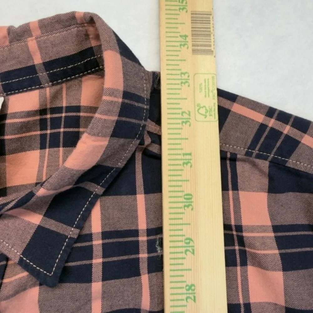The North Face‎ Button Down Shirt Mens XL Pink Plaid Cotton Hiking Outdoor